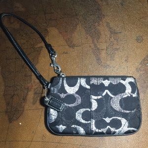 Coach Wristlet Black Metallic